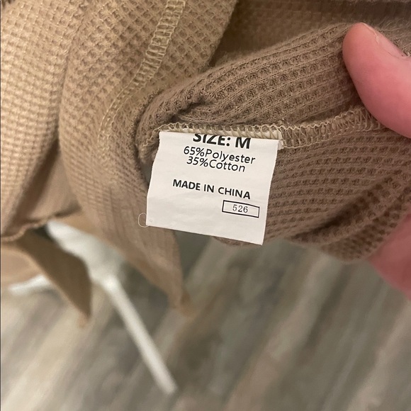 New With Tags…Boutique Beige/Tan Long Sleeve Button-Down/Shacket - Picture 6 of 6